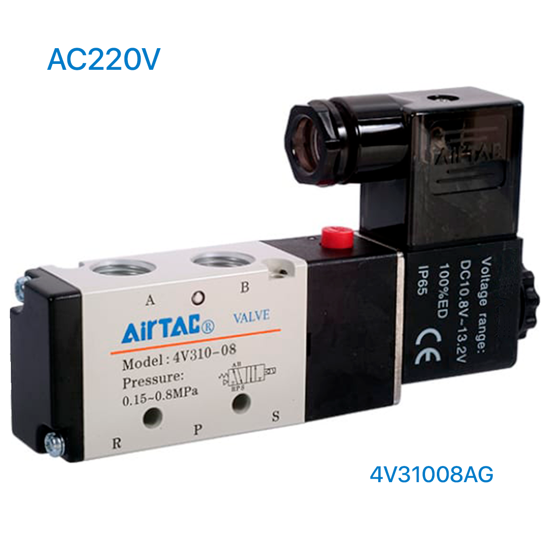 Airtac Pneumatic Air Single Solenoid Valve 5 2 Way 4V310 08 1 4