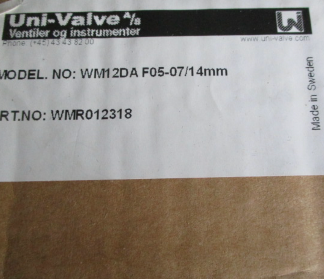 UniValve Pneumatic Actuator Mod. No WM12DA F0507/14mm WMR012318 for sale sensorstrade