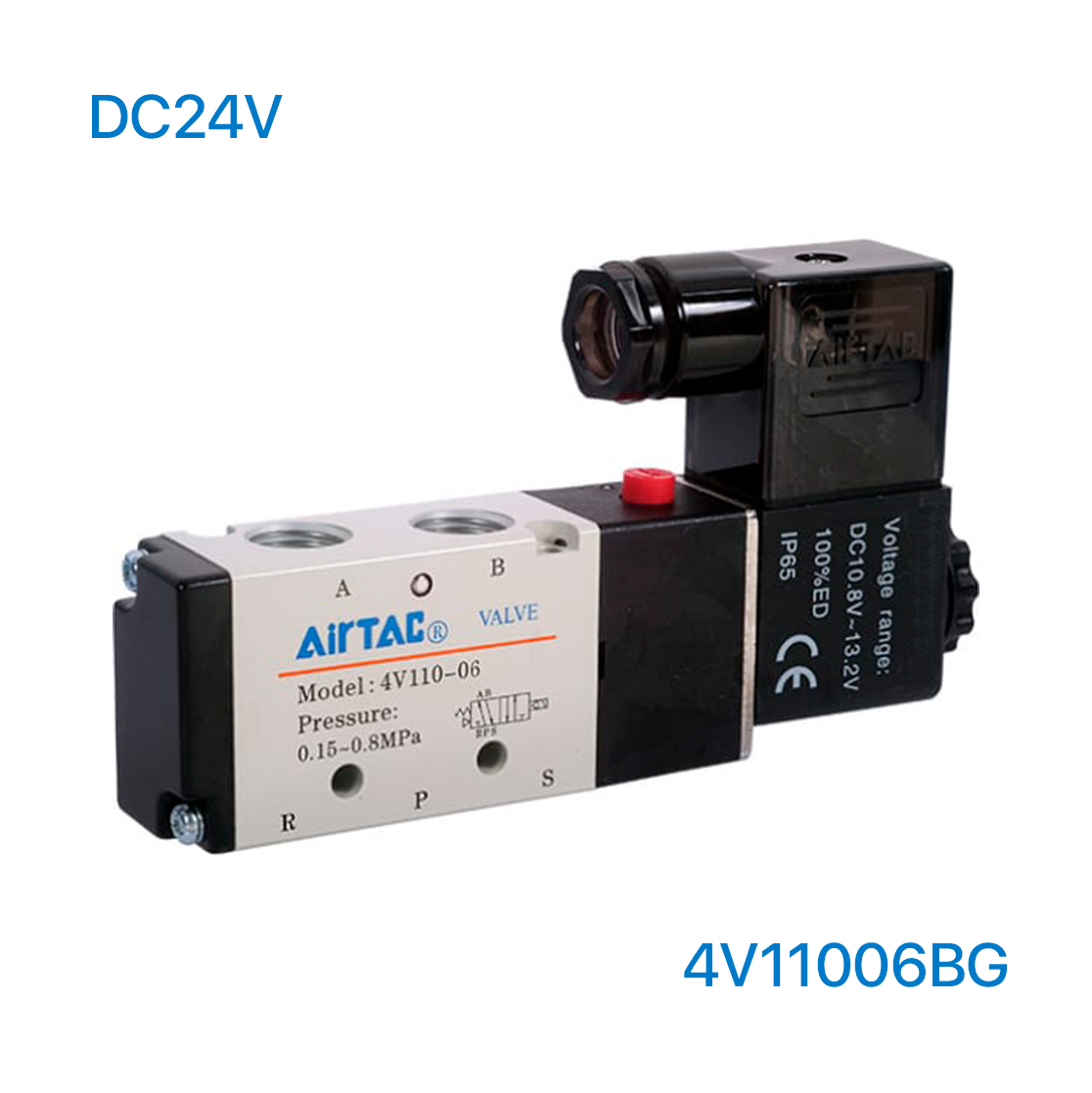 Airtac Pneumatic Air Single Solenoid Valve 5/2 Way, 4V110-06, 1/8 ...