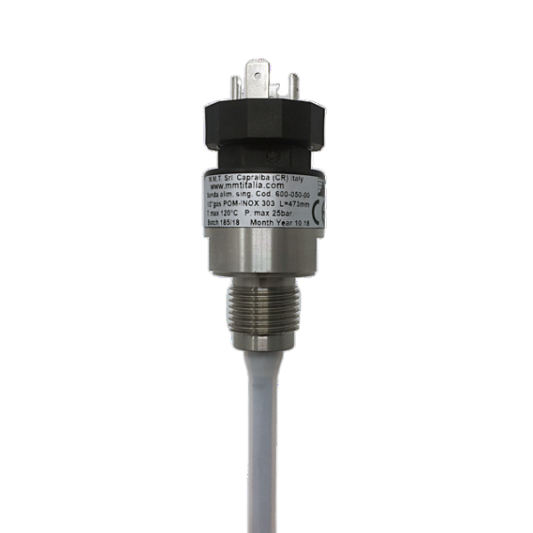 M.M.T. Conductive Single Probe, Thread 1/2" gas, Stainless Steel, 600-050-20
